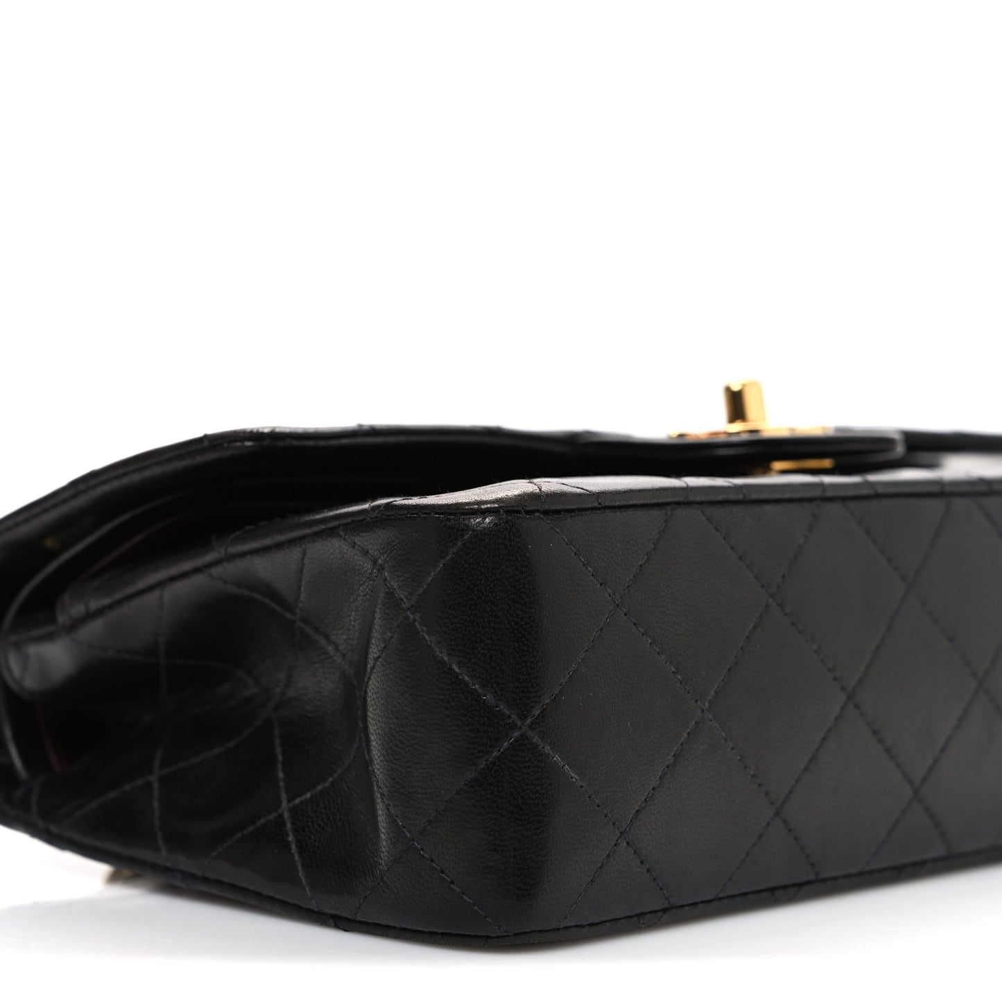 Lambskin Quilted Small Double Flap Black