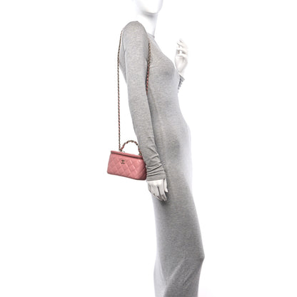 Chanel Lambskin Quilted Small Top Handle Vanity Case With Chain Light Pink 2 of 11