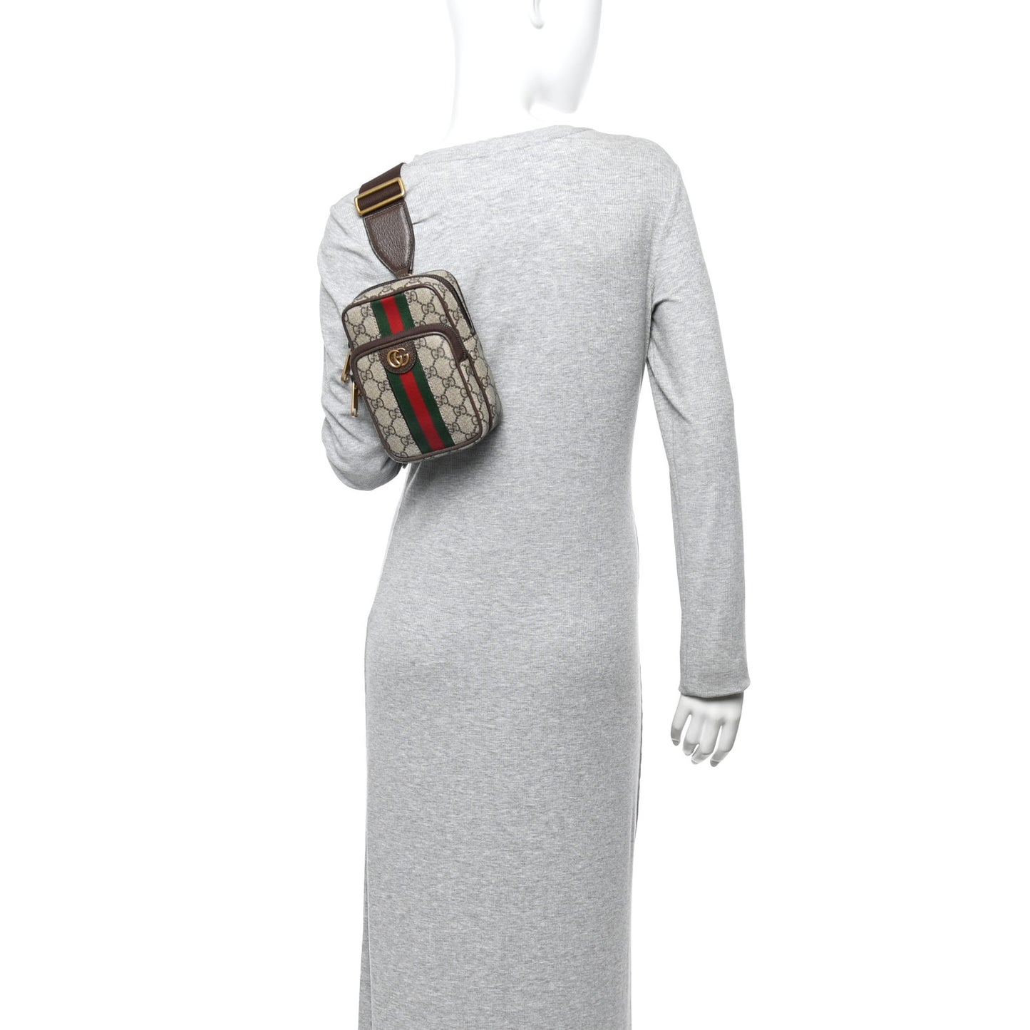 GG Supreme Monogram Web Mini Ophidia Messenger Brown