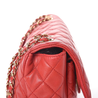 Chanel Lambskin Quilted Large Now and Forever Flap Red 10 of 13