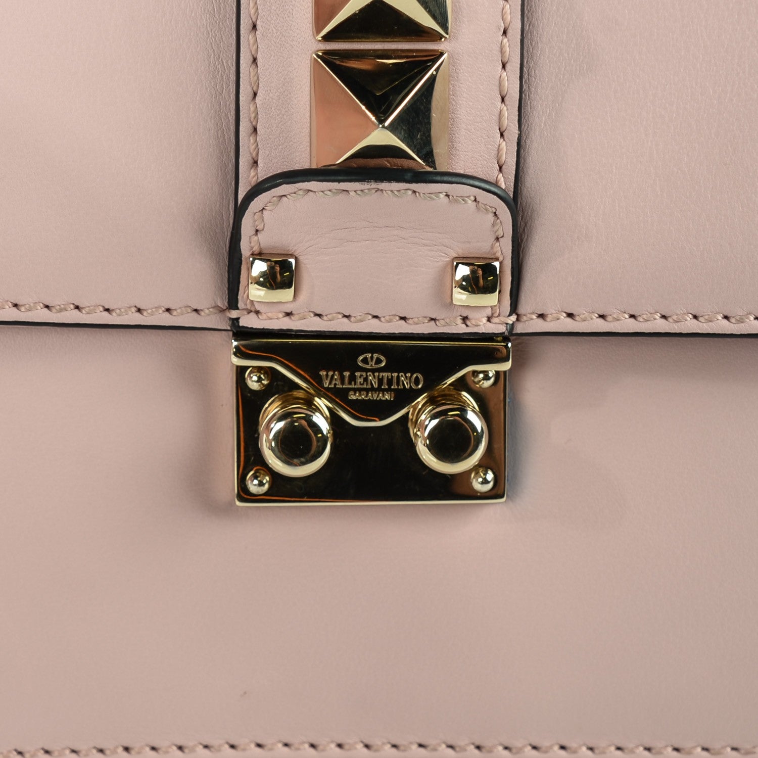 Valentino Garavani Vitello Small Glam Lock Rockstud Flap Water Rose 8 of 8