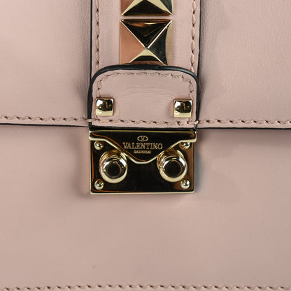 Valentino Garavani Vitello Small Glam Lock Rockstud Flap Water Rose 8 of 8