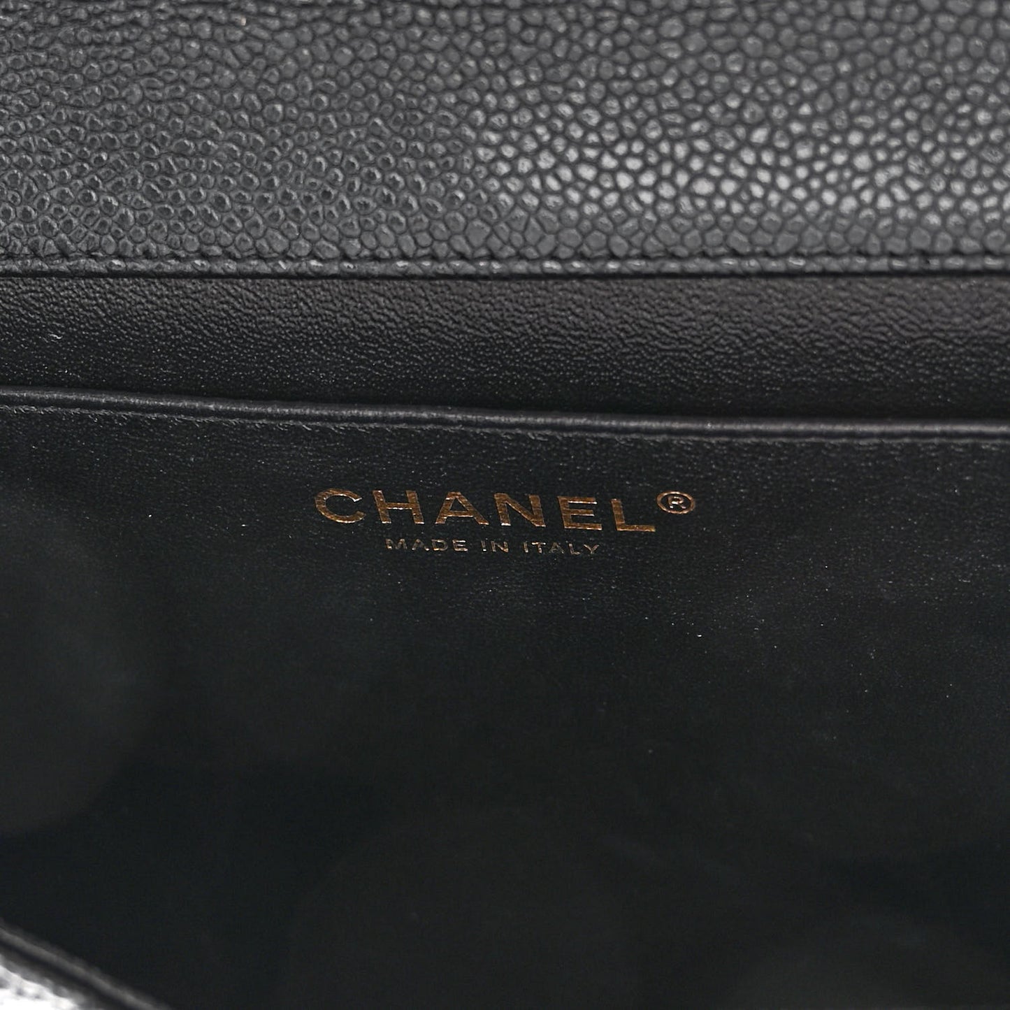 Caviar Quilted Clutch With Chain Flap Black