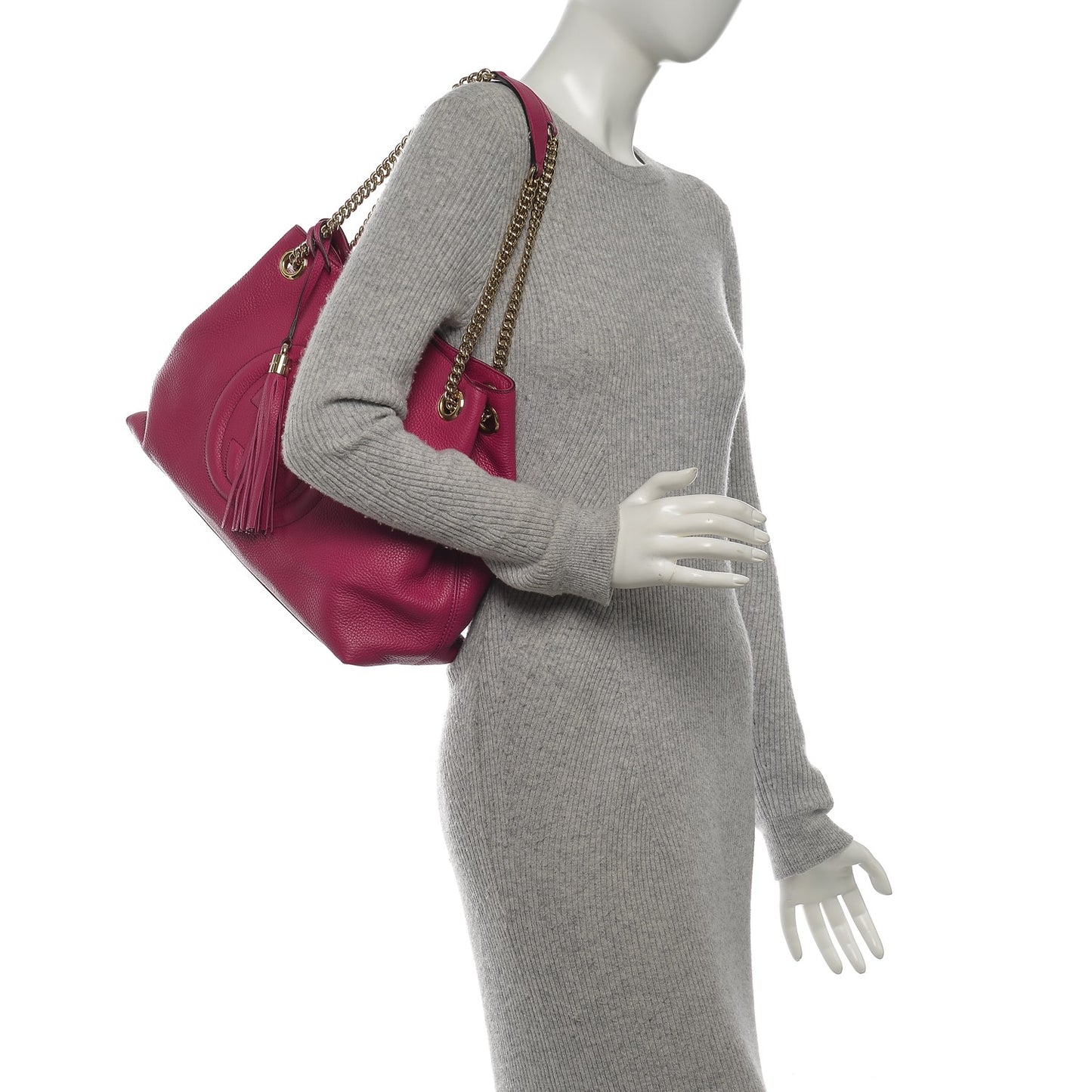 Cellarius Calfskin Medium Soho Chain Shoulder Bag Bright Bouganville
