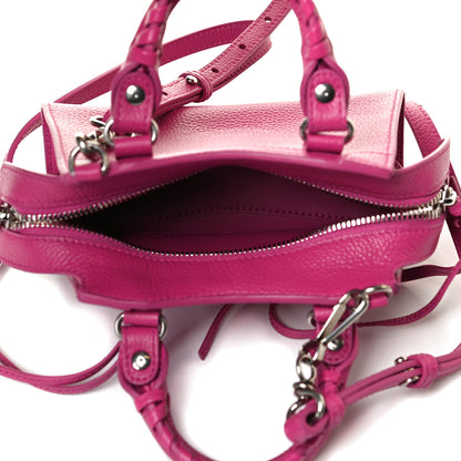 Balenciaga Grained Calfskin Neo Classic Silver Hardware Nano City Crossbody Fuchsia 5 of 11