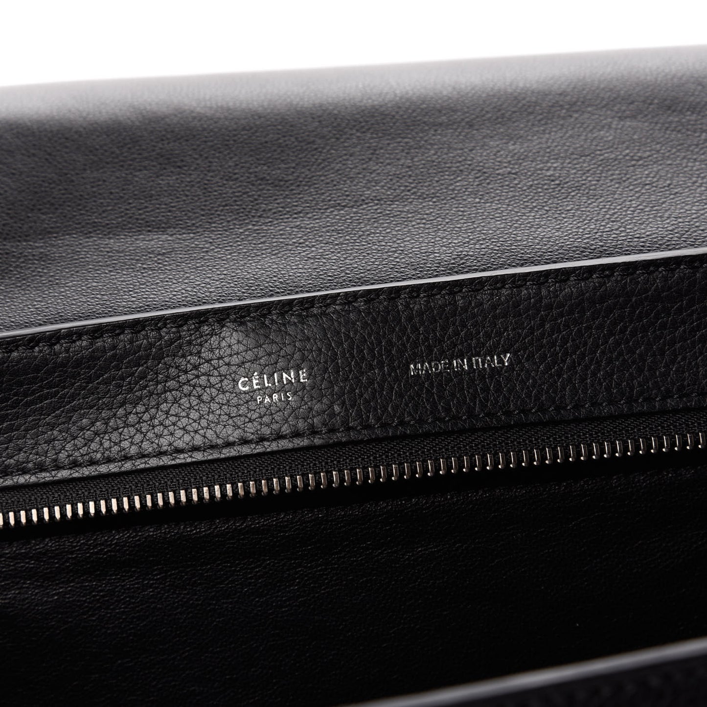 Drummed Calfskin Suede Medium Trapeze Black