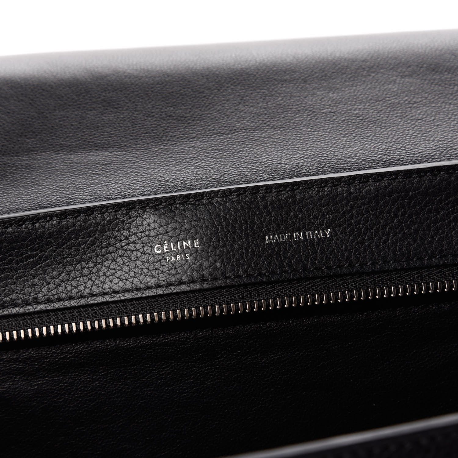 Celine Drummed Calfskin Suede Medium Trapeze Black 9 of 10