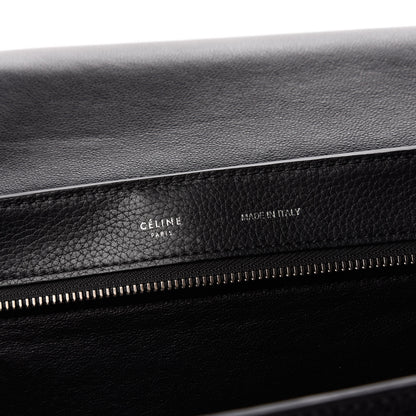 Celine Drummed Calfskin Suede Medium Trapeze Black 9 of 10