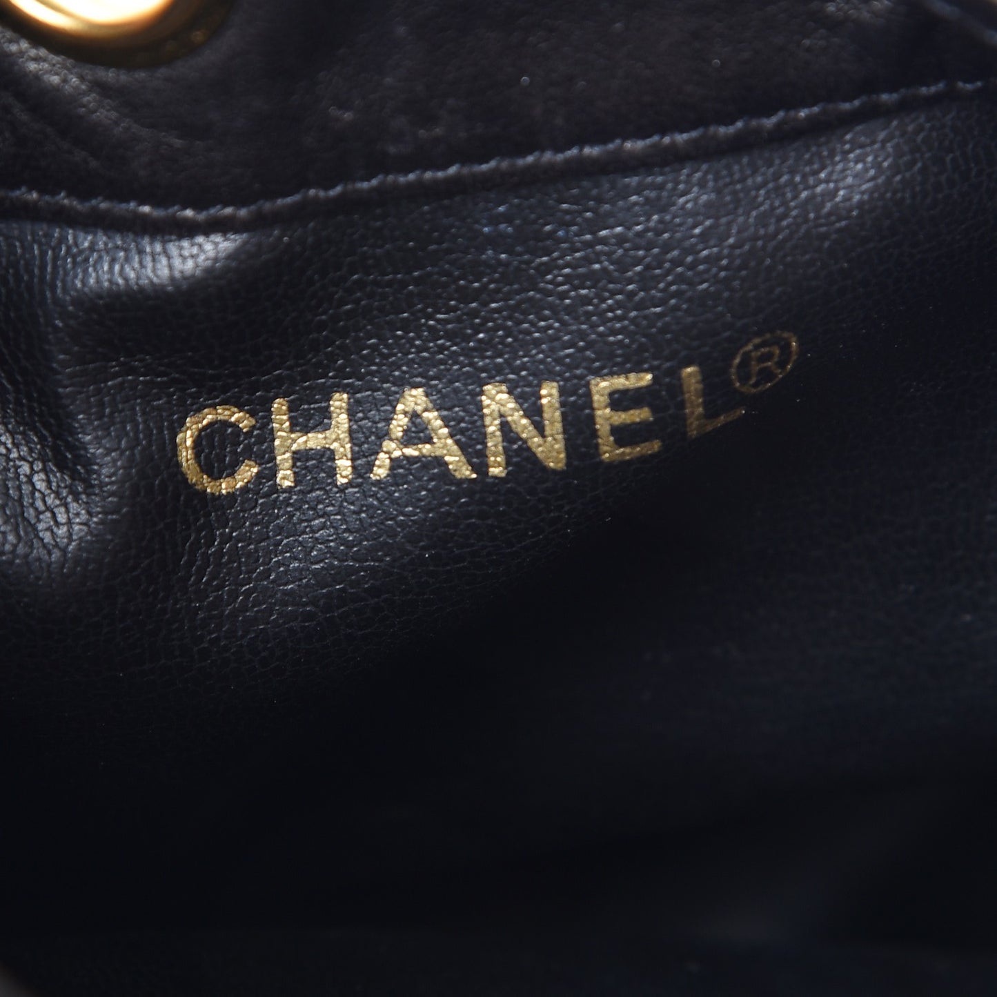 Lambskin CC Drawstring Bag Black