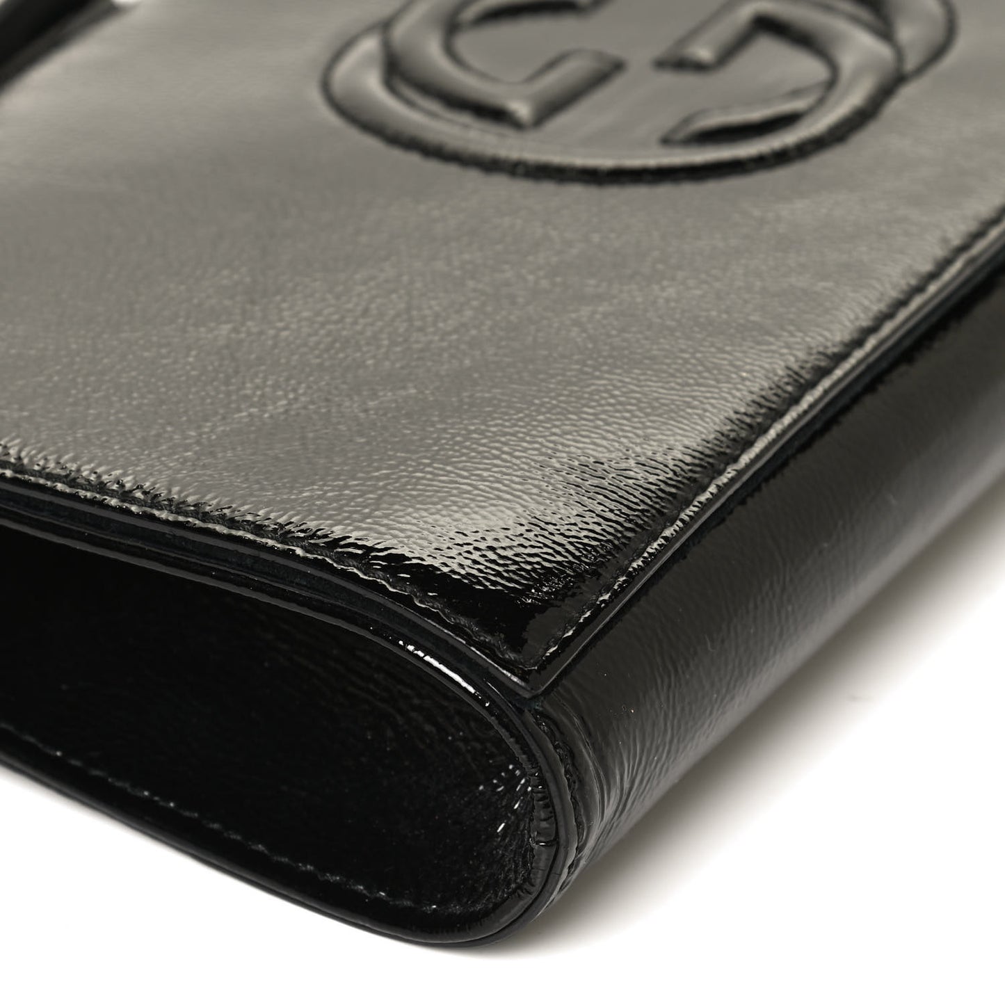 Soft Patent Medium Soho Clutch Black