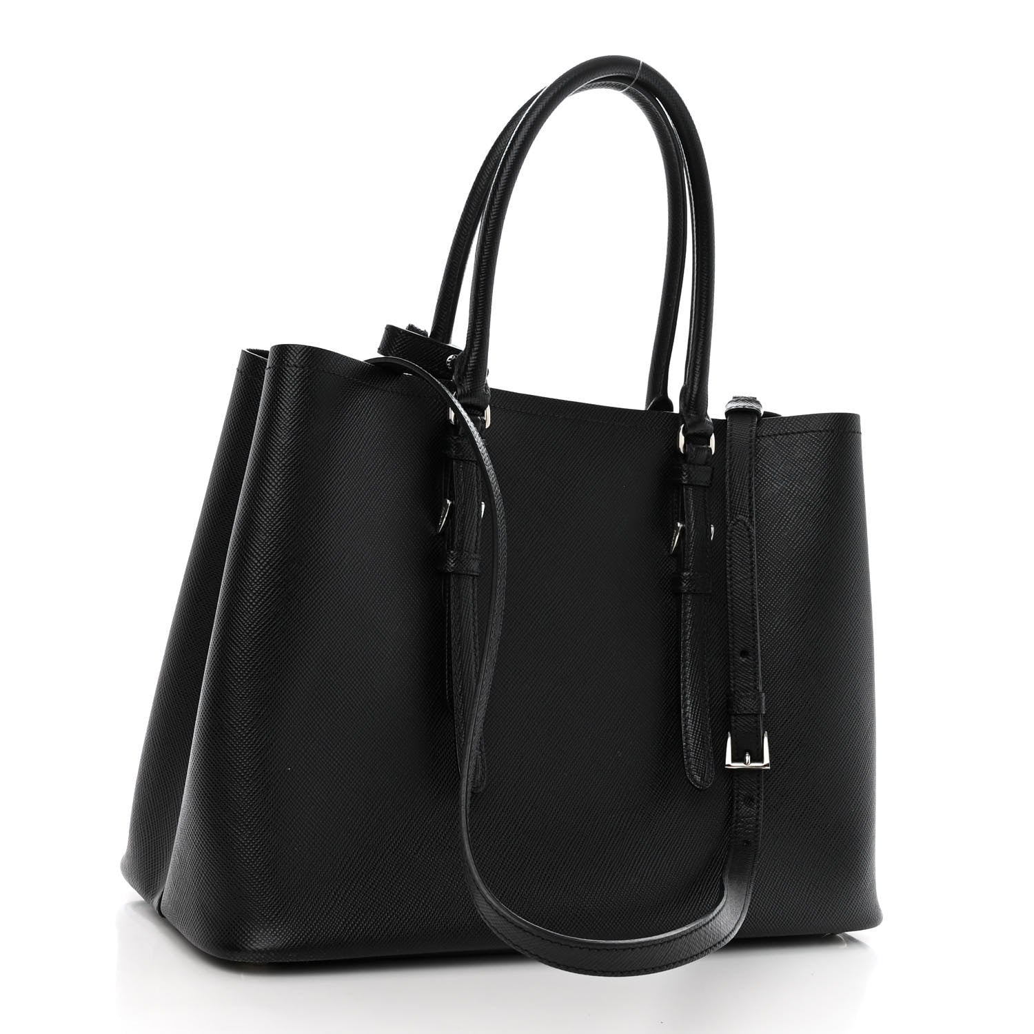 Prada Saffiano Cuir Medium Double Handle Tote Black 4 of 10