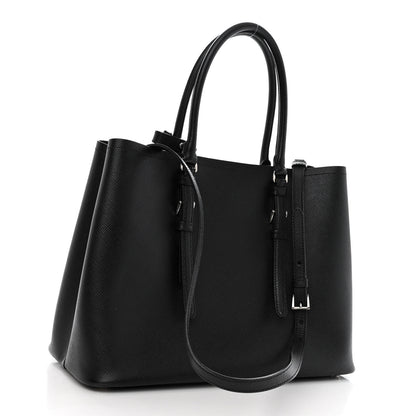 Prada Saffiano Cuir Medium Double Handle Tote Black 4 of 10