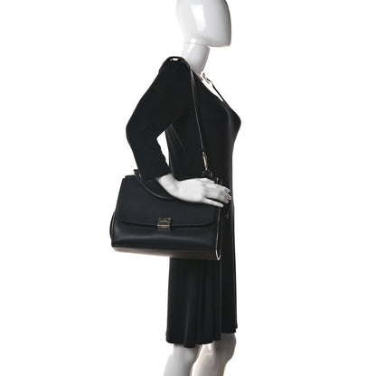 Celine Drummed Calfskin Suede Medium Trapeze Black 2 of 14