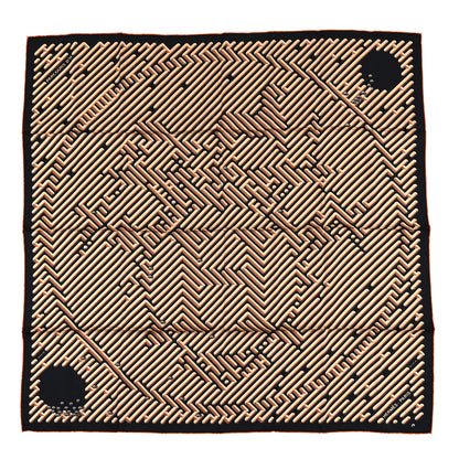 Hermes Silk Parcours D'H Scarf 90 Black Beige Dore Rouille 1 of 3