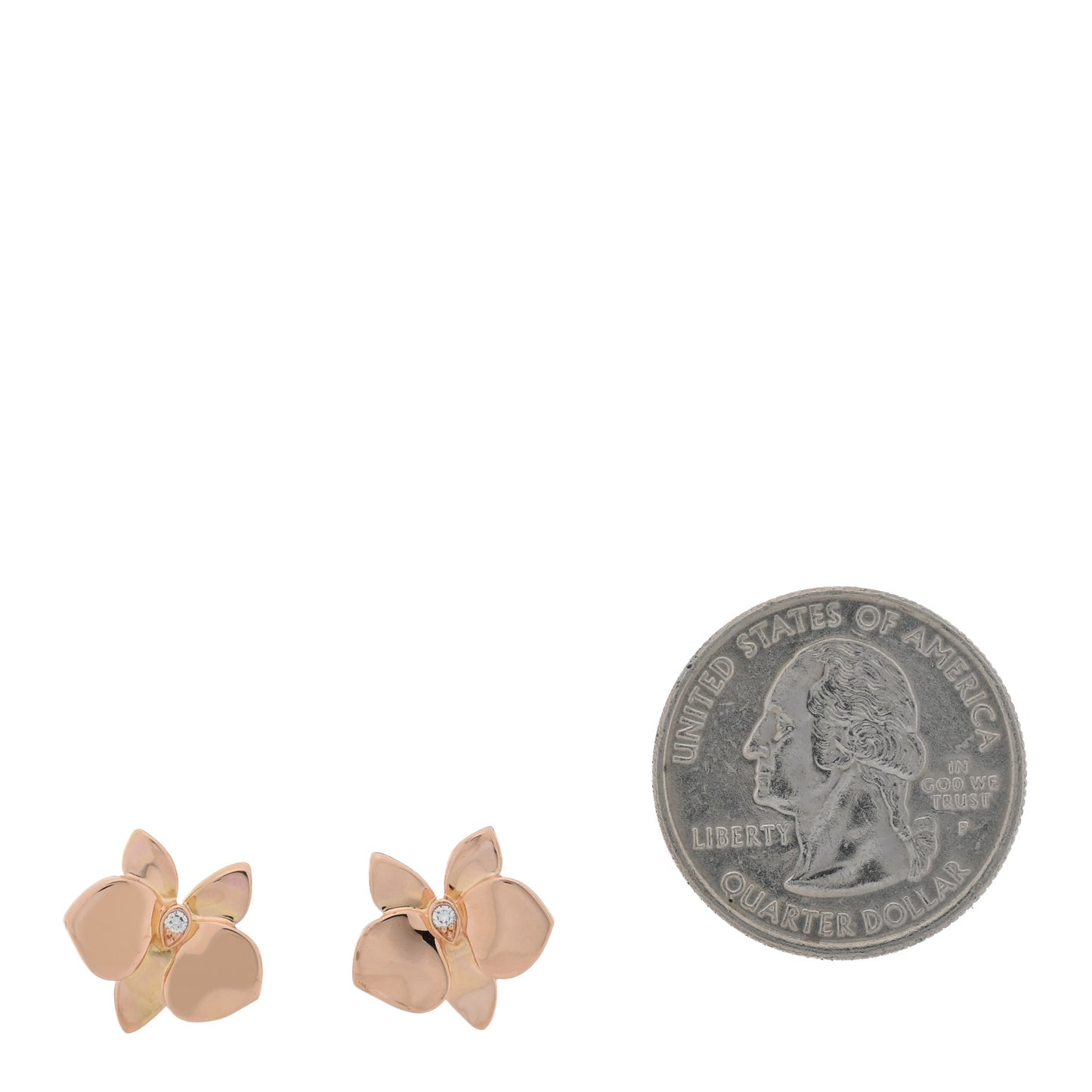 18K Pink Gold Diamond Caresse D'Orchidees Par Cartier Earrings