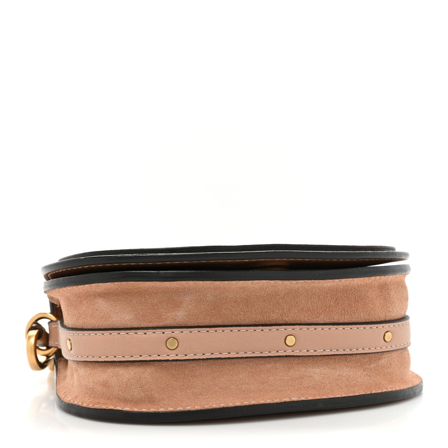 Calfskin Suede Small Nile Bracelet Bag Biscotti Beige