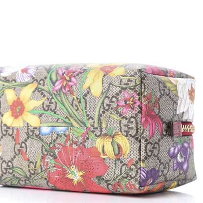 Gucci Soft GG Supreme Monogram Flora Calfskin Medium Ophidia Cosmetic Case Beige Ebony Multicolor Rosso 6 of 10