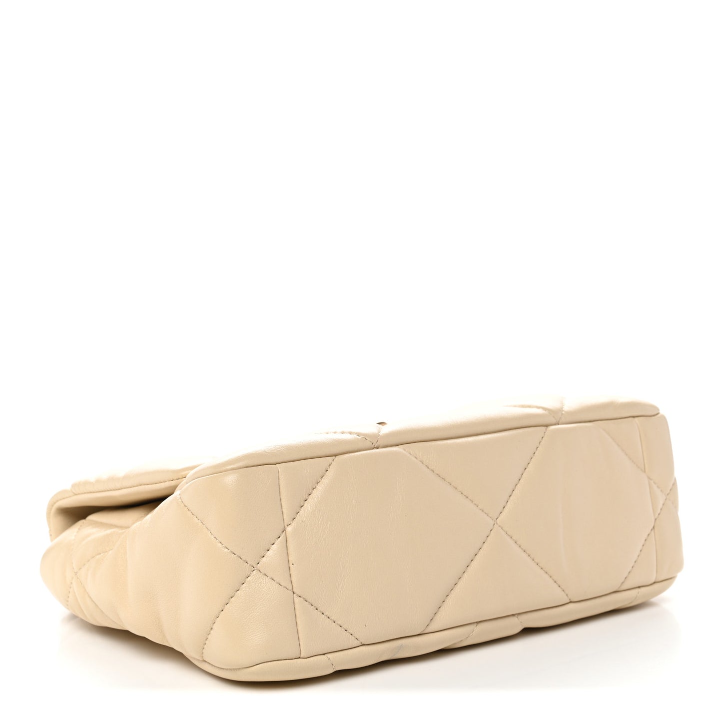 Lambskin Quilted Medium Chanel 19 Flap Beige