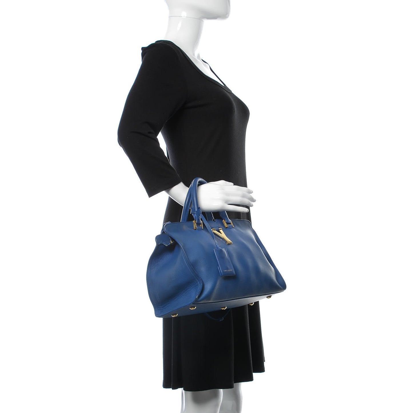 Calfskin Small Classic Y Cabas Royal Blue