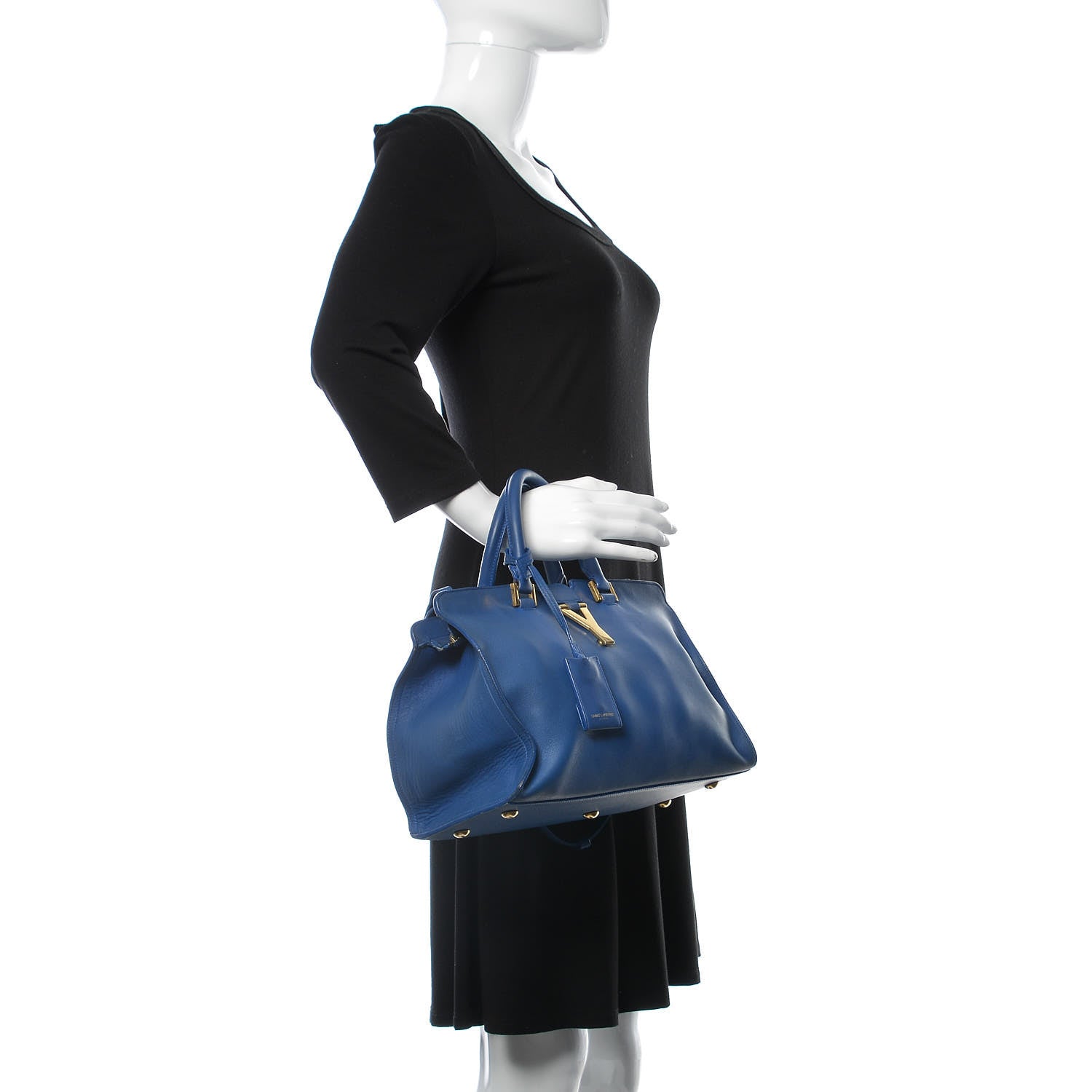 Saint Laurent Calfskin Small Classic Y Cabas Royal Blue 3 of 16