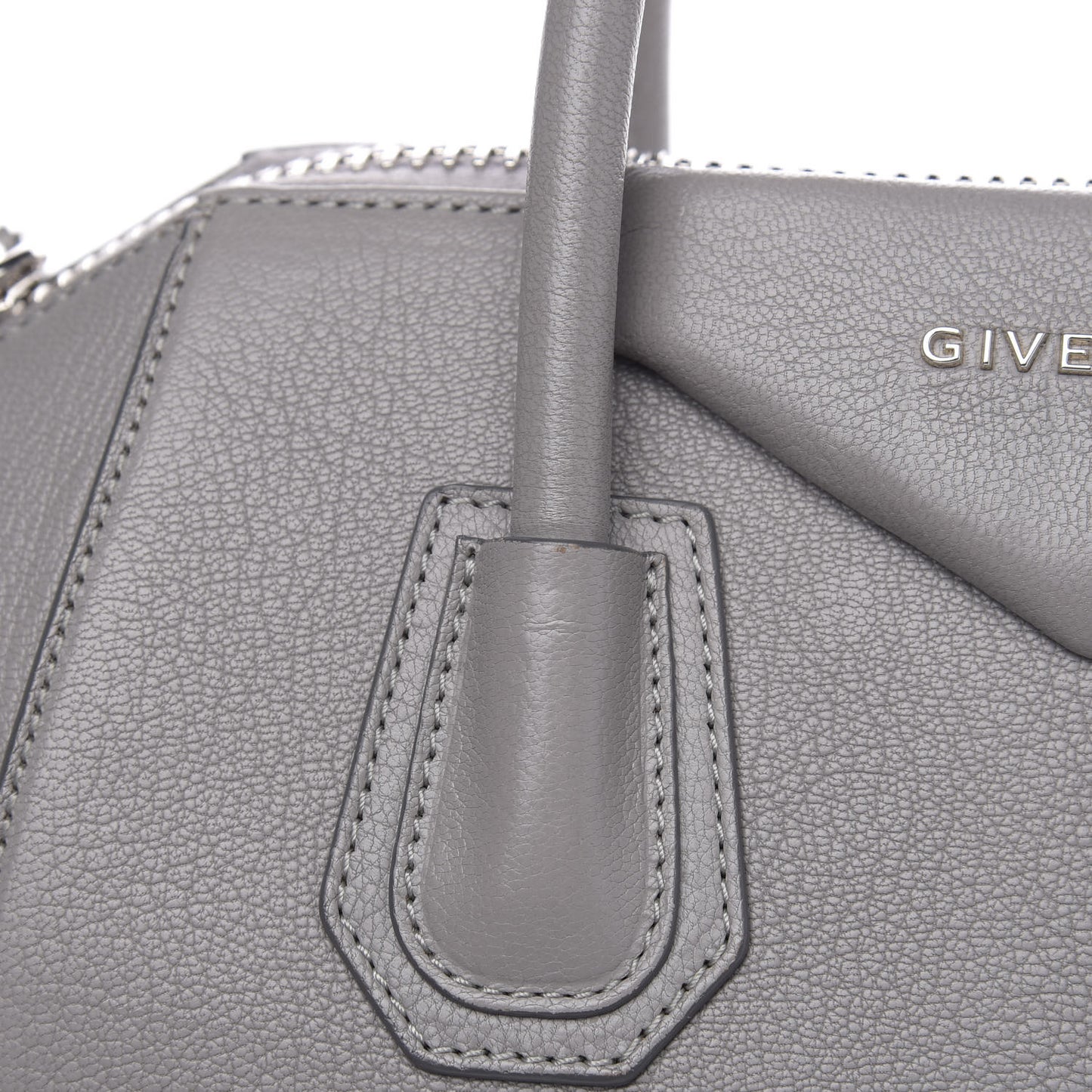 Sugar Goatskin Small Antigona Pearl Grey