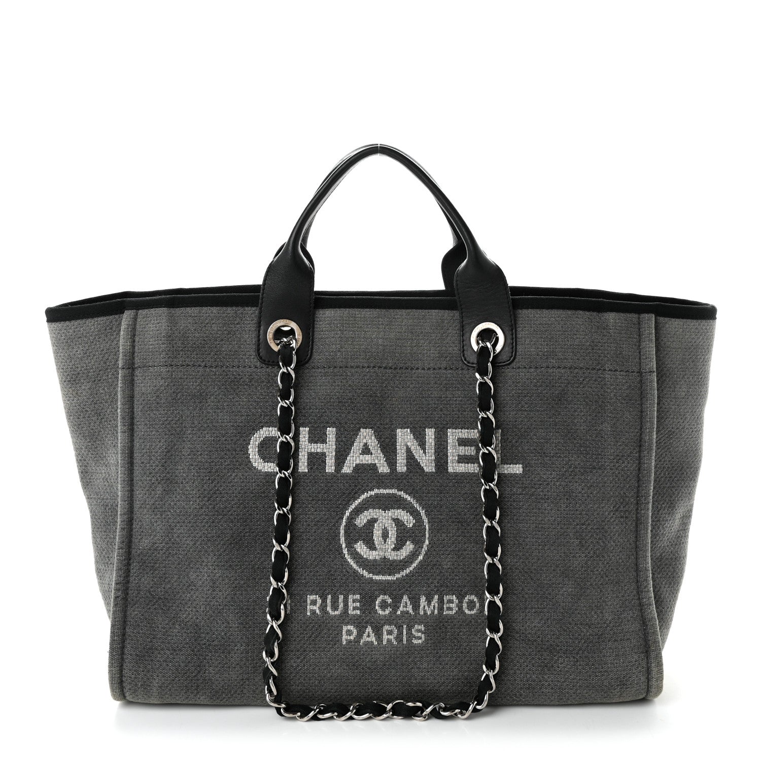 Chanel Canvas Medium Deauville Tote Grey 1 of 10