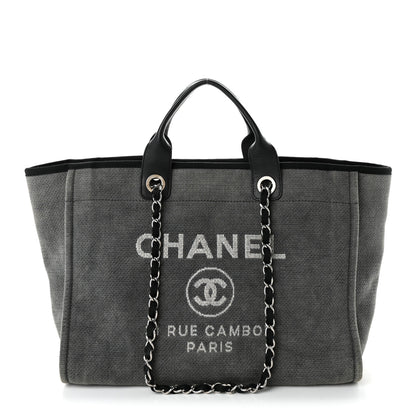 Chanel Canvas Medium Deauville Tote Grey 1 of 10