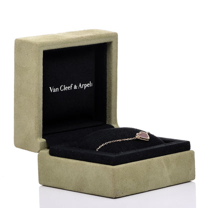 Van Cleef & Arpels 18K Rose Gold Carnelian Sweet Alhambra Heart Bracelet 8 of 8