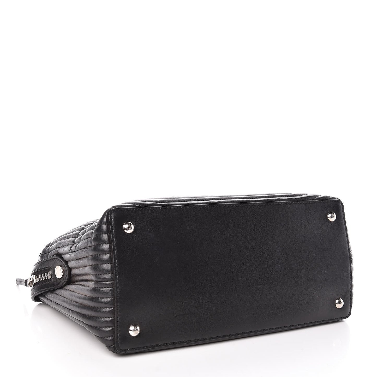 Shiny Nappa Trapuntata DotCom Chain Satchel Black