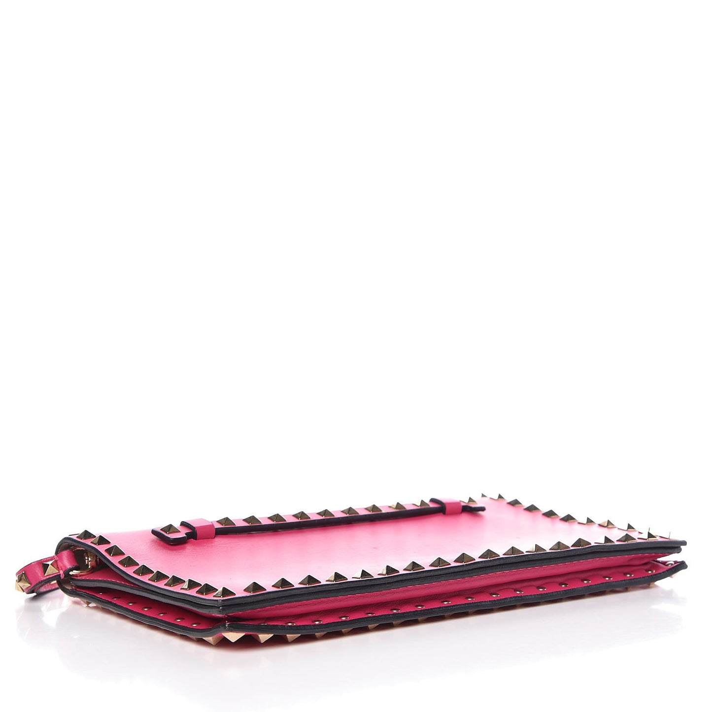 Nappa Rockstud Wristlet Clutch Pop Fuxia