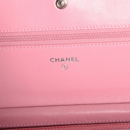 Chanel Lambskin Camellia Wallet on Chain WOC Pink 6 of 7