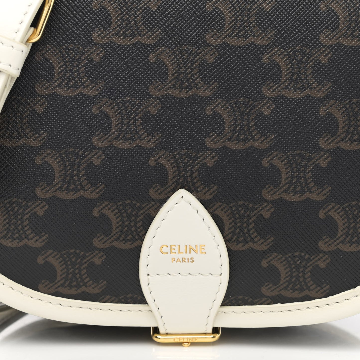 Triomphe Canvas Medium Folco Bag White