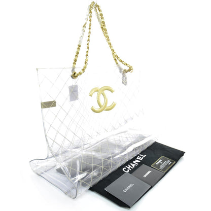 Chanel Vinyl Naked Large Beach Tote Gold 4 of 8