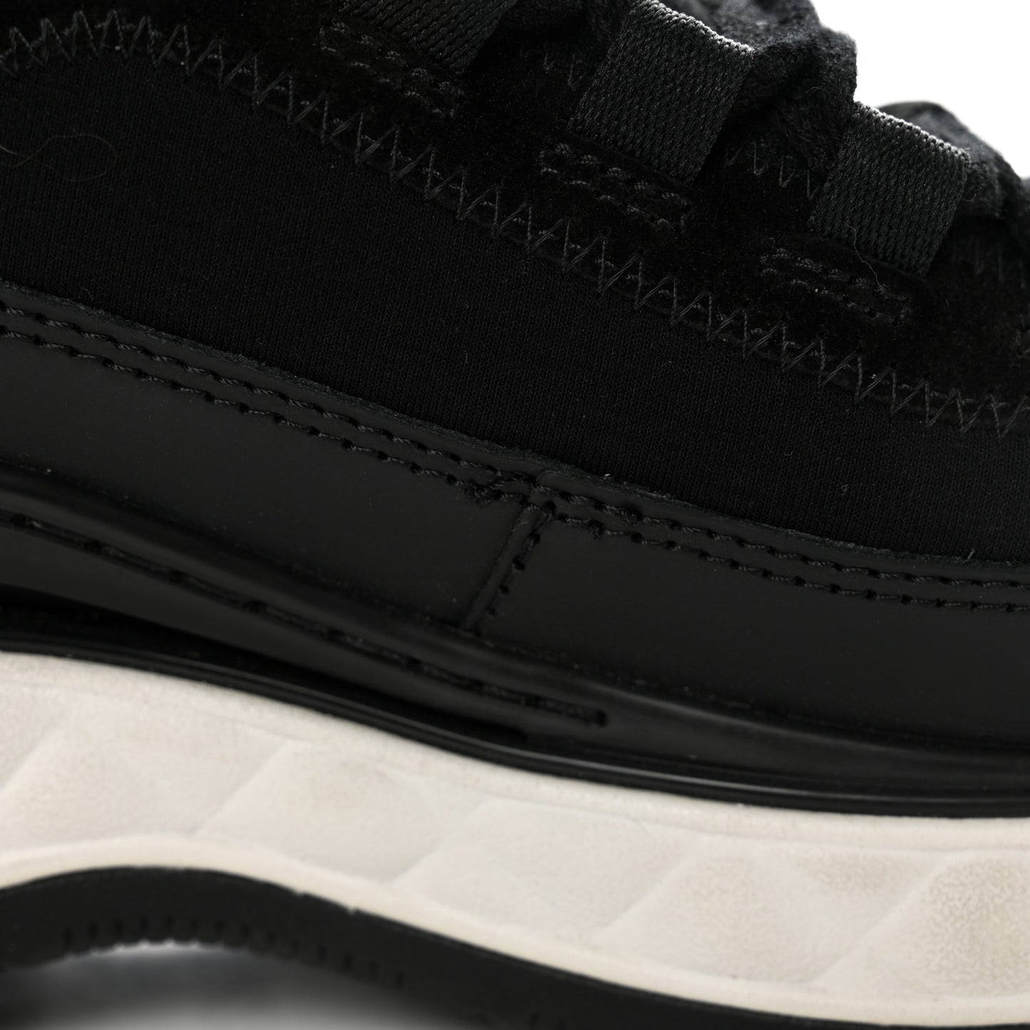 Velvet Calfskin Mixed Fibers CC Sneakers 37 Black