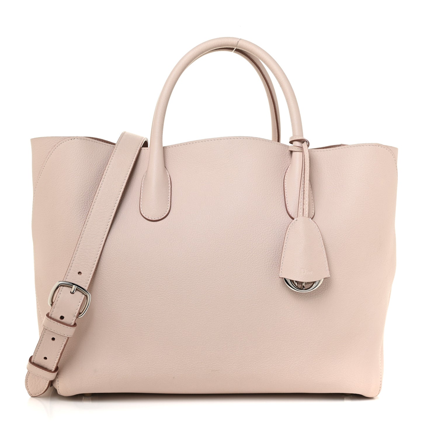 Supple Grained Calfskin Large Open Bar Tote Rose Poudre