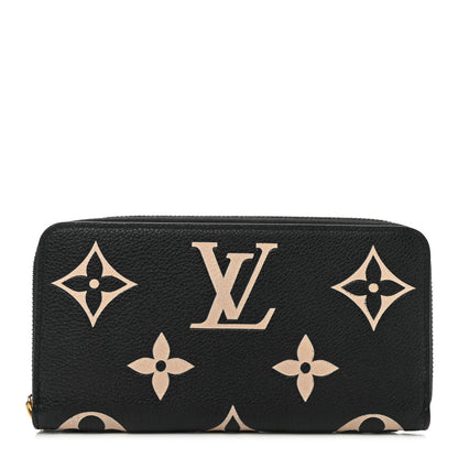 Louis Vuitton Empreinte Monogram Giant Zippy Wallet Black Beige 1 of 7
