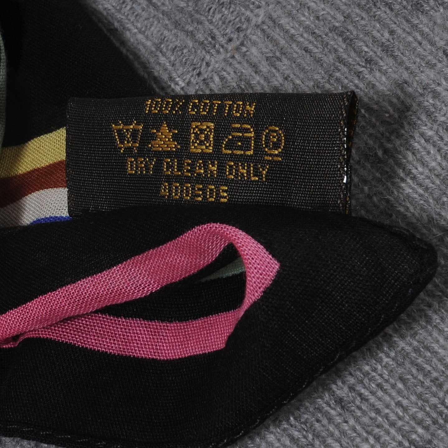 Cotton Monogram Multicolor Square Bandana Scarf Black