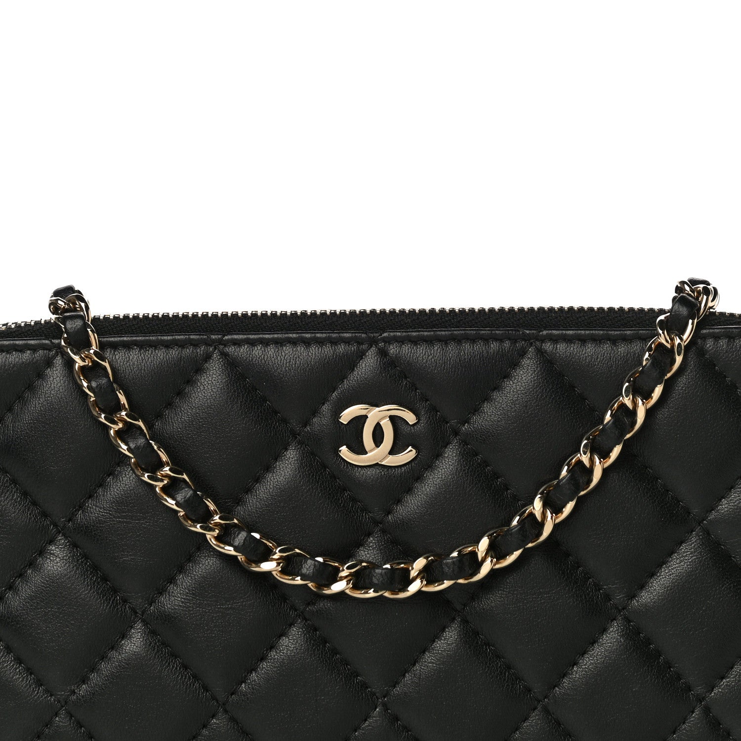 Chanel Lambskin Quilted Small Clutch With Chain Black 9 of 12