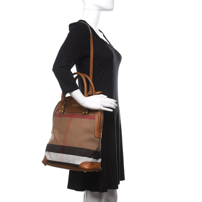 Burberry Canvas Mega Check Calfskin Medium Bloomsbury Saddle Brown 2 of 12