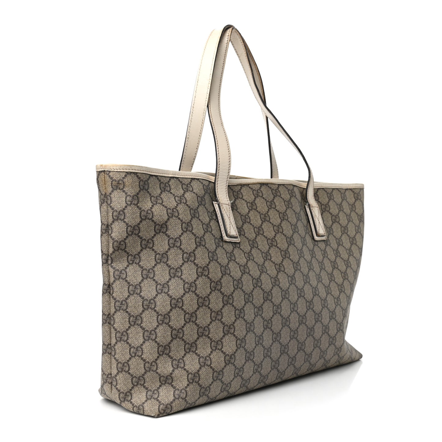 GG Supreme Monogram Medium Zippered Shopping Tote Off White