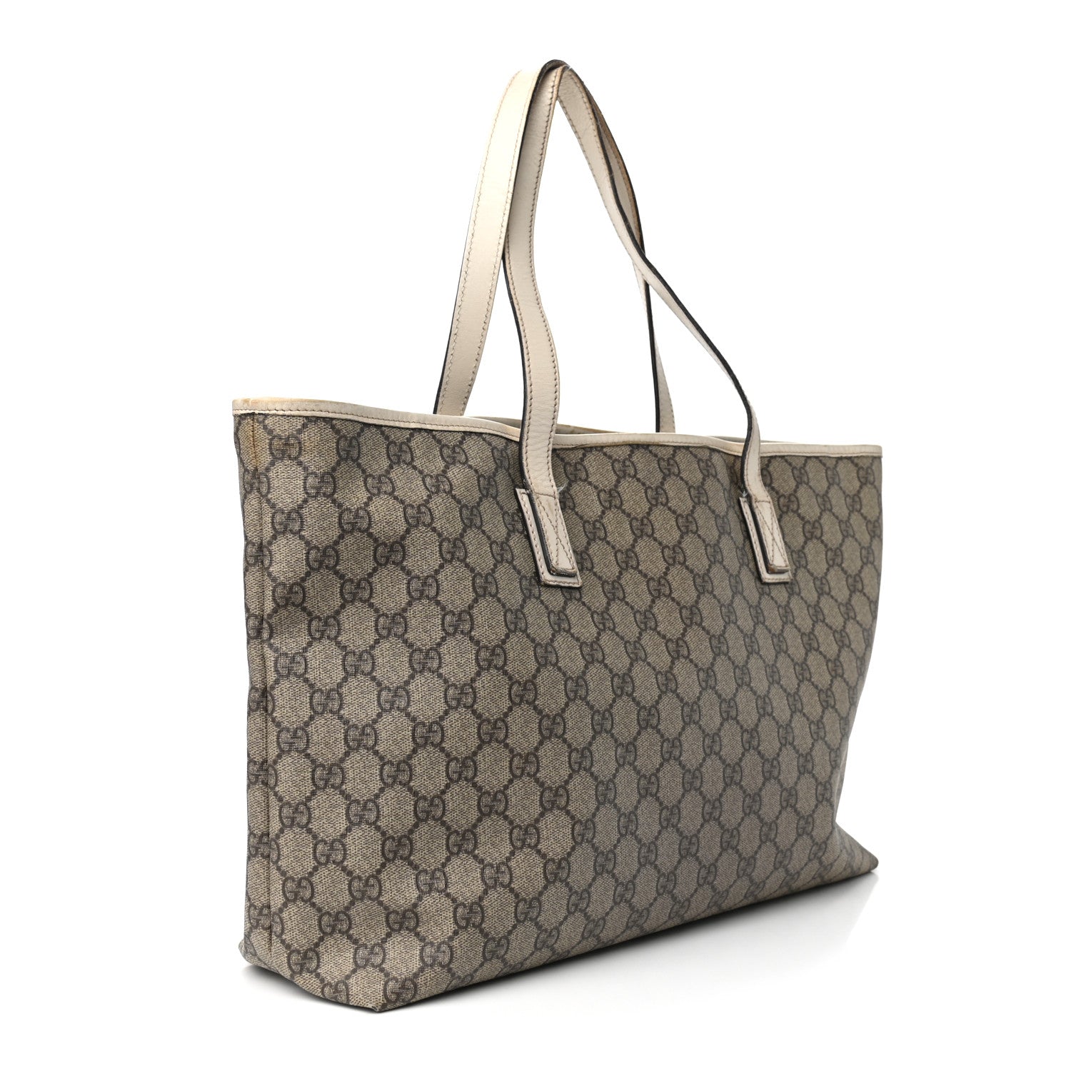Gucci GG Supreme Monogram Medium Zippered Shopping Tote Off White 3 of 10