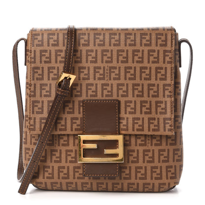 Fendi Zucchino Spalmati Vitello Tube Messenger Bag Nocciola Castagna 1 of 10