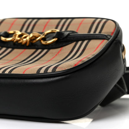 Burberry 1983 Knight Check Smooth Calfskin Link Bum Bag Black 8 of 8