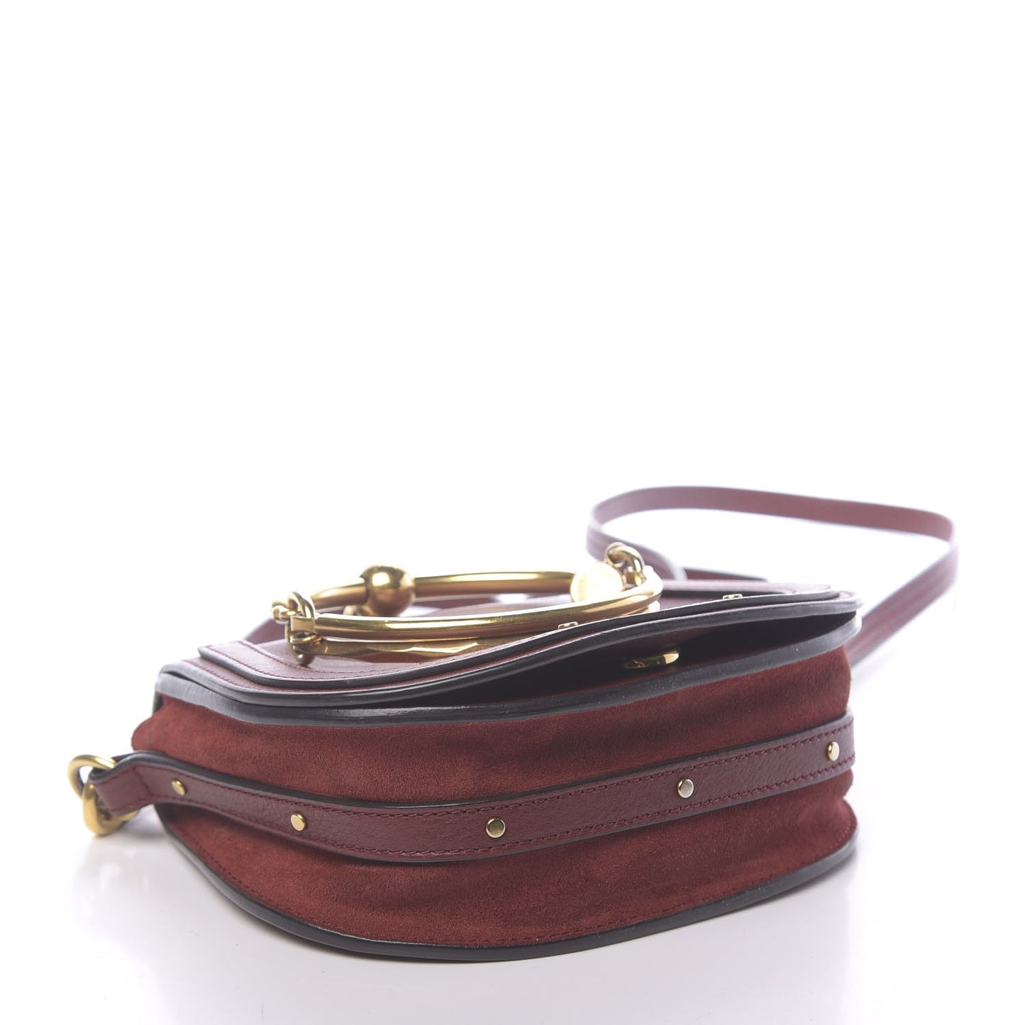 Calfskin Small Nile Bracelet Bag Sienna Red