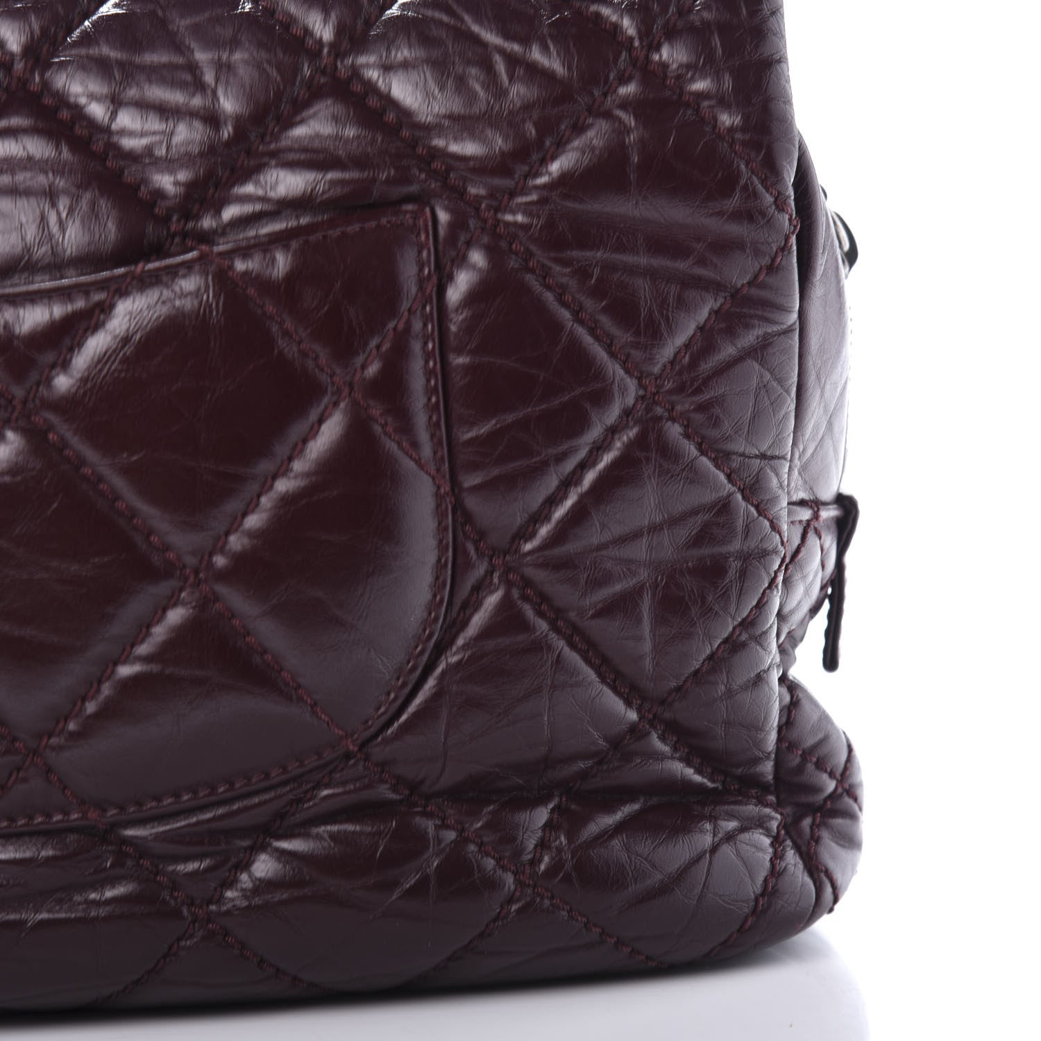 Chanel Aged Calfskin Jumbo New Portobello Flap Burgundy 14 of 16