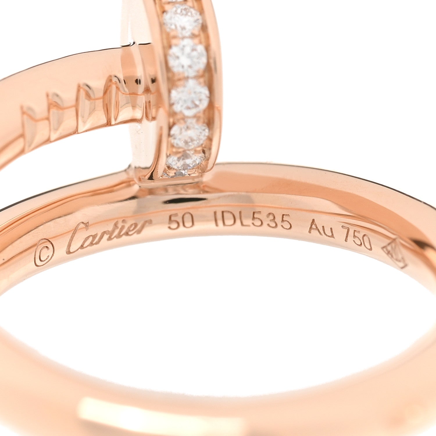 Cartier 18K Pink Gold Diamond Juste Un Clou Ring 50 5.25 4 of 5