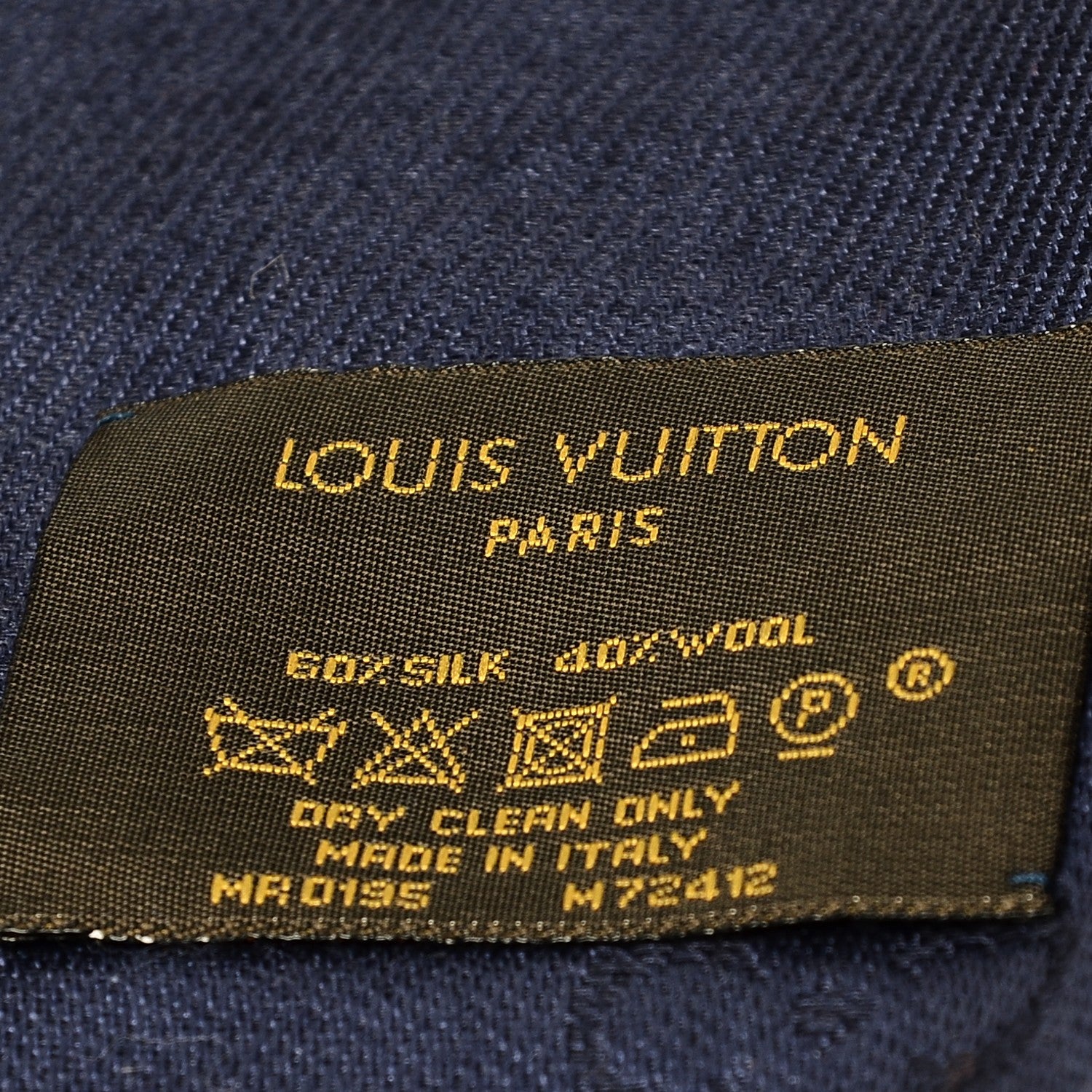 Louis Vuitton Wool Silk Monogram Shawl Blue Nuit 5 of 6
