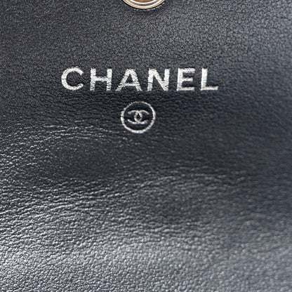 Chanel Goatskin Camellia Embossed Flap Card Holder Wallet Dark Blue 7 of 8