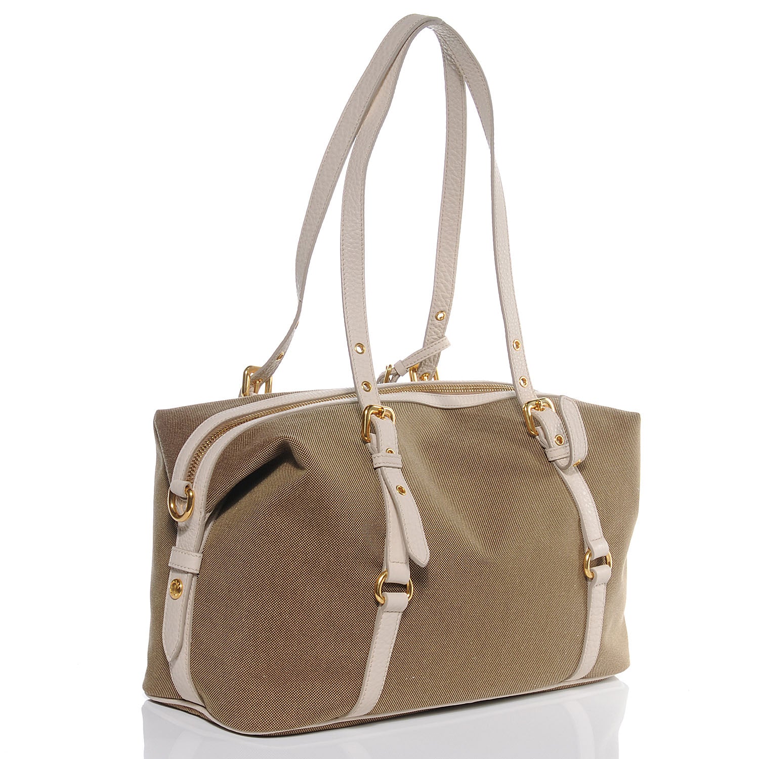 Prada Jacquard Logo Bauletto Corda Talco 3 of 8