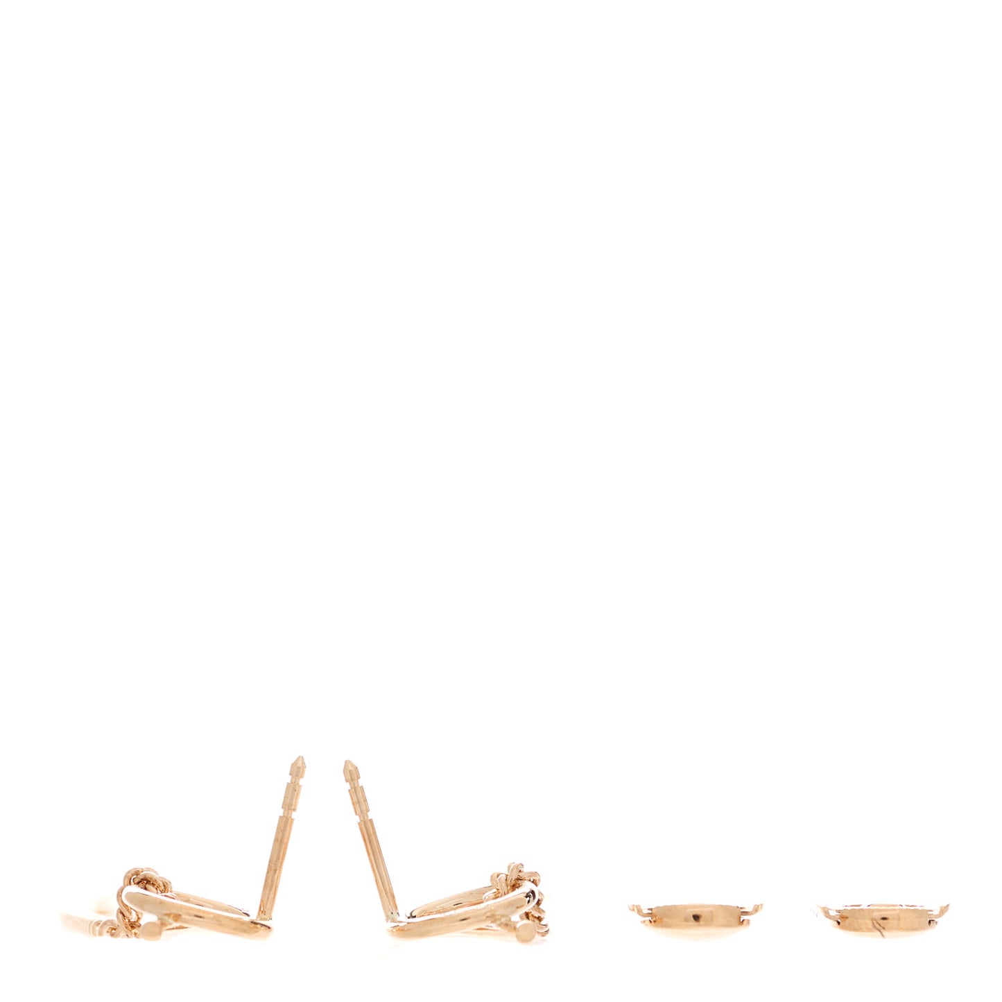 18K Rose Gold Echappee Asymmetric Earrings